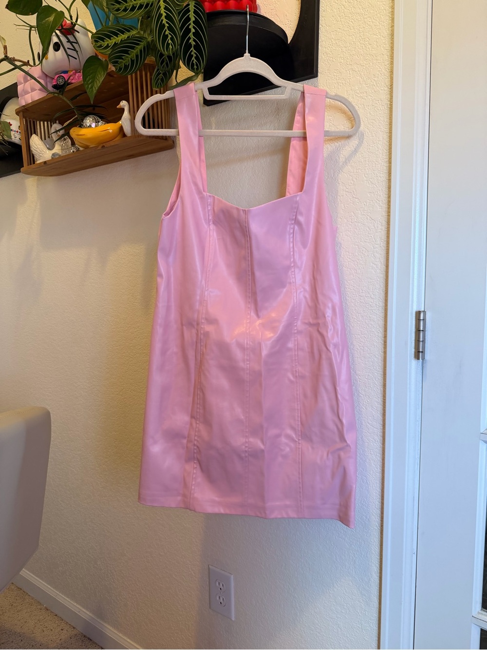 Show Me Your Mumu - Pink Faux Leather Mini Dress, L